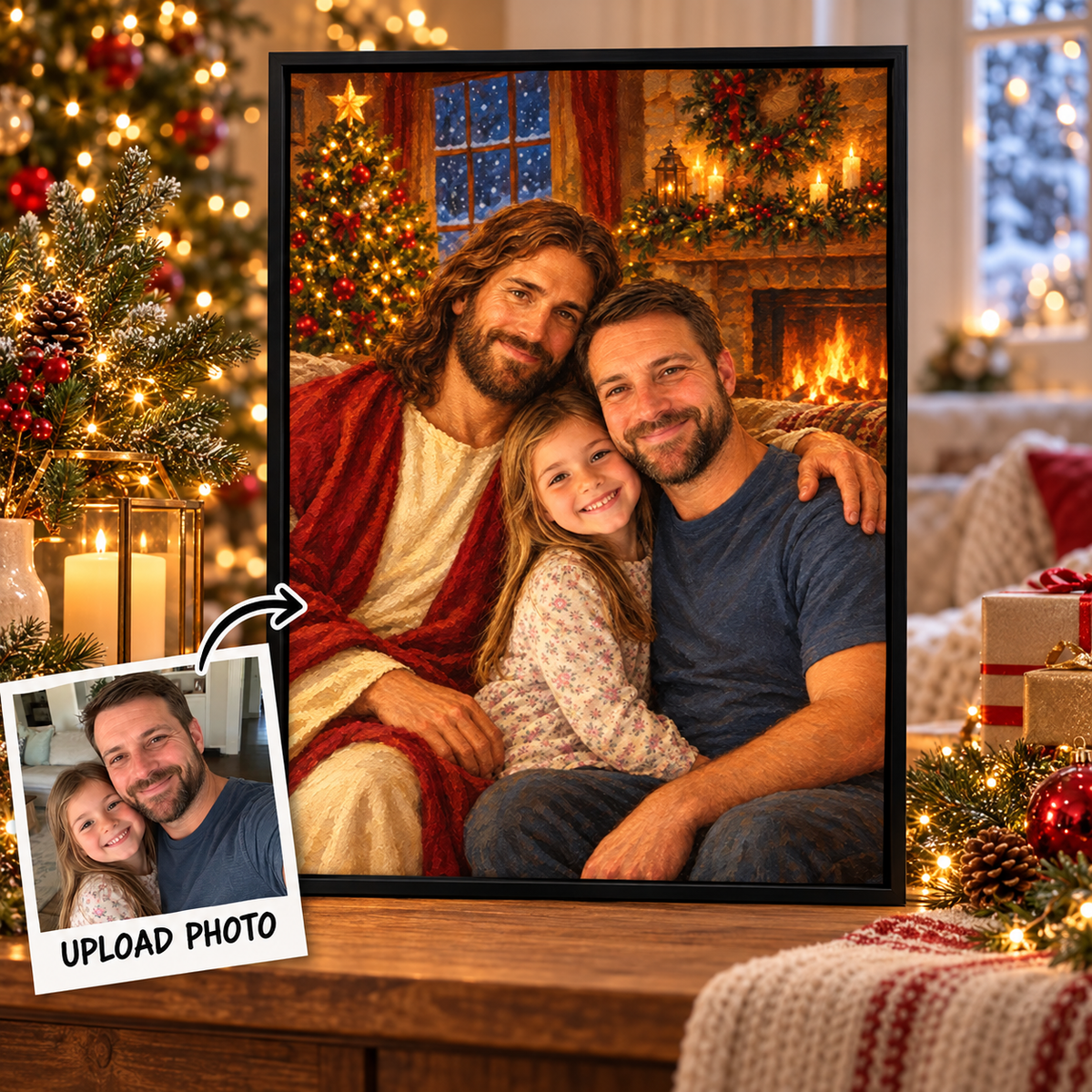 Christmas With Jesus - Personalized Poster