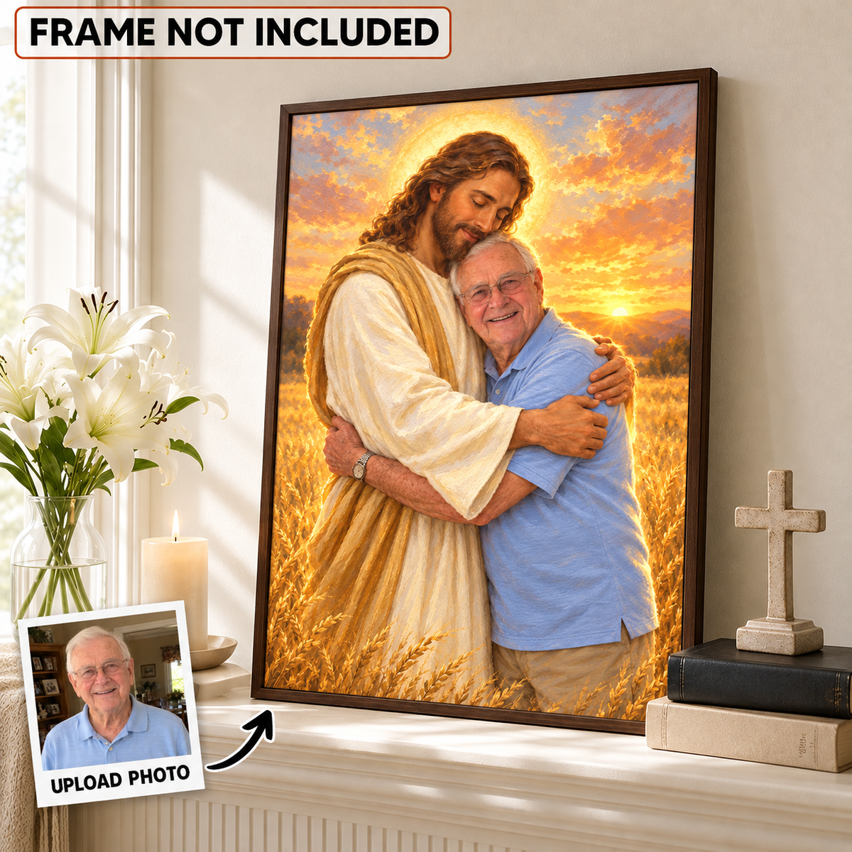Jesus Hug Portrait - Personalized Poster