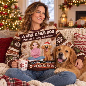 Partners In Every Adventure personalized all-over-print sweatshirt