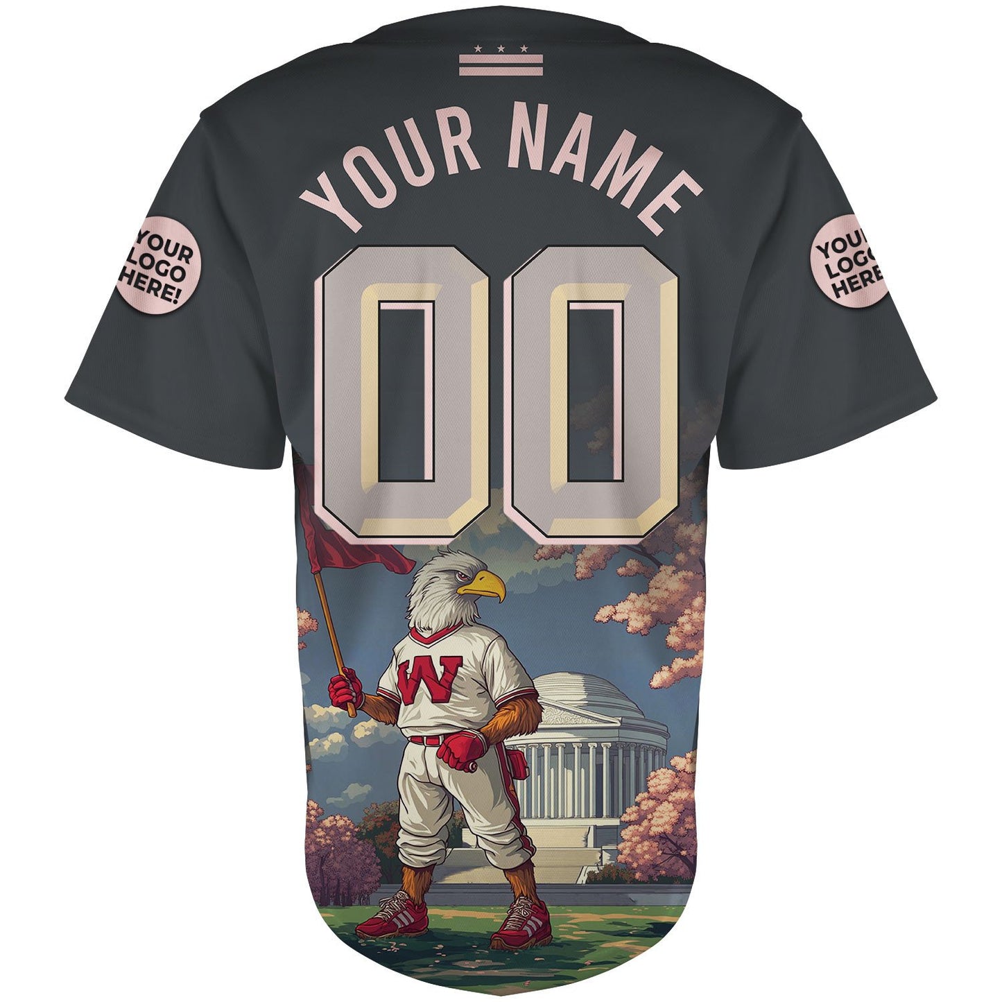 Washington Jefferson Memorial American Eagle Mascot Custom Name Baseball Jerseys For Men & Women
