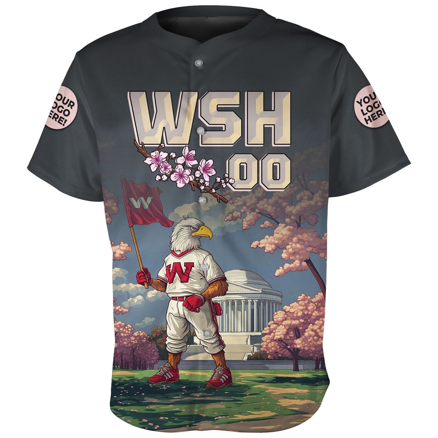Washington Jefferson Memorial American Eagle Mascot Custom Name Baseball Jerseys For Men & Women