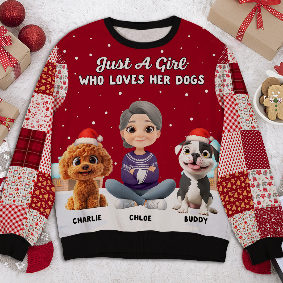 Dog Mom Mum Colorful Square - Personalized All-Over-Print Sweatshirt