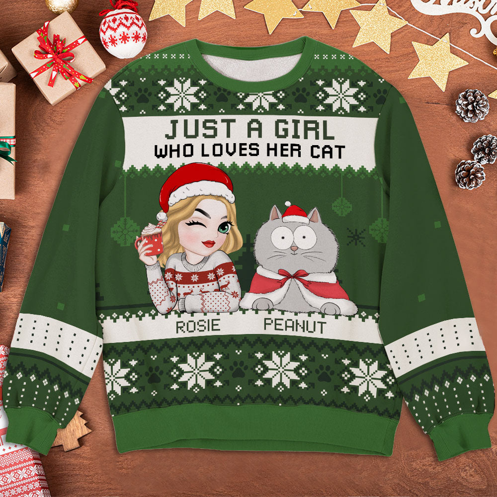 Merry Catmas Version 2 - Personalized All-Over-Print Sweatshirt