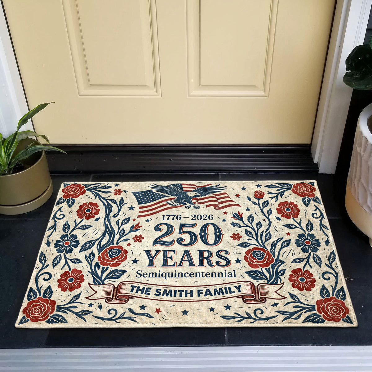 250th Anniversary Eagle Semiquincentennial Patriotic Decor - Personalized Doormat
