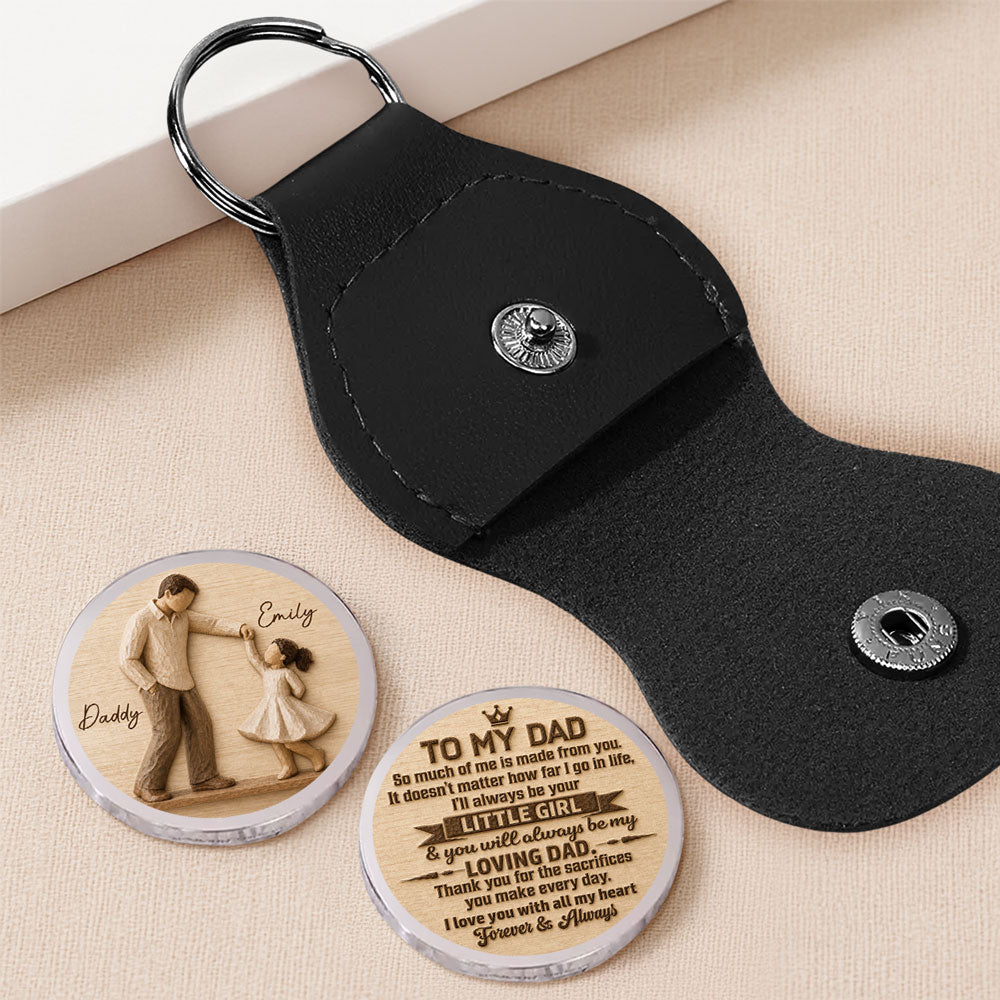 Father And Daughter Dancing - Personalized Pocket Hug - Christmas Gift For Dad