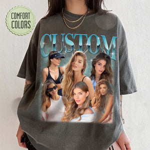 Retro Bootleg Custom Photo And Name Personalized T-Shirt