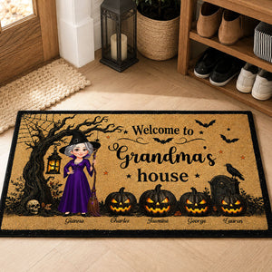 Welcome To Grandma House Grandma Wicth - Personalized Doormat - Halloween Decoration