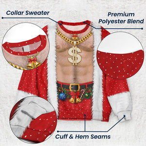 3D Realistic Hairy Santa Sweatshirt 4