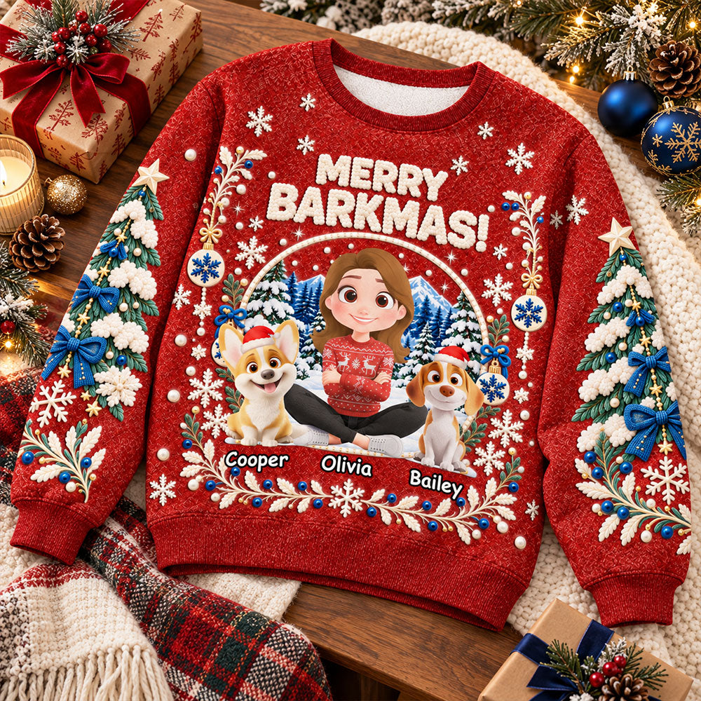 Merry Barkmas - Personalized All-Over-Print Sweatshirt