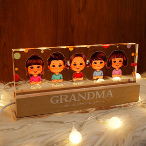 Polka Dot We Love You personalized acrylic LED night light