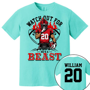 Watch Out For He's A Beast Personalized Football Shirt