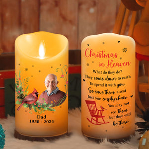 Christmas In Heaven Empty Chair personalized LED candle