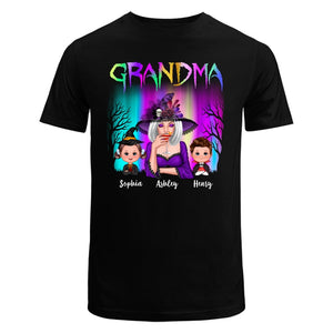 Halloween Grandma Grandkids Aurora Personalized Shirt