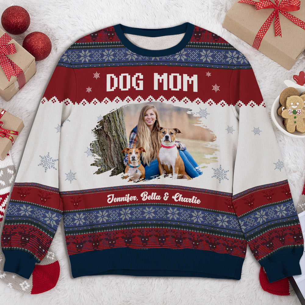 Dog And Holiday Photo - Personalized All-Over-Print Sweatshirt