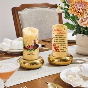Christmas In Heaven Empty Chair personalized LED candle