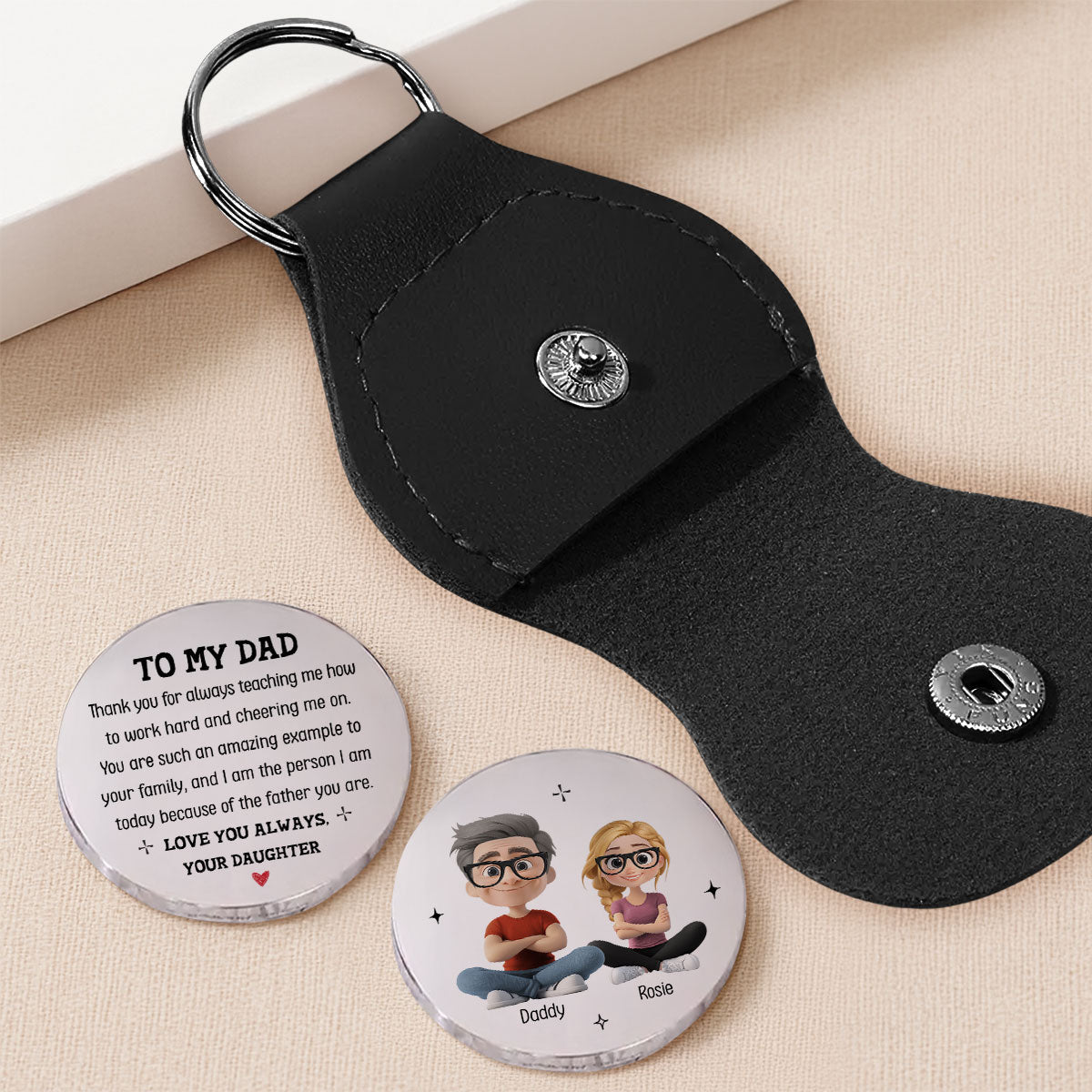 Thanks Dad For Teaching Me - Personalized Pocket Hug - Christmas Gift For Dad