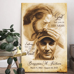 God Has You In His Arms personalized canvas print
