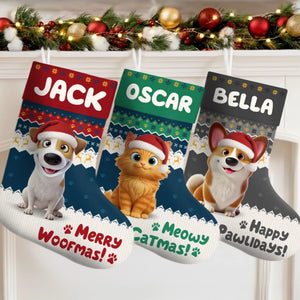 Frosty Fur Baby Christmas Stocking