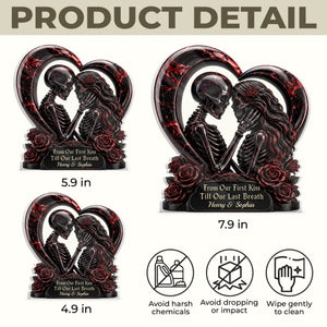 Custom Gothic Skeleton Acrylic Plaque - Personalized Halloween Decor, Anniversary Wedding Gifts For Husband And Wife, Him And Her - Unconditional Dark Love