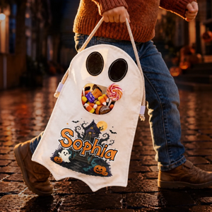 Custom Ghost Bag - Personalized Halloween Birthday Gifts For Kids - Too Cute To Spook