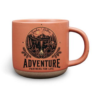Adventure Is Better Together - Personalized Pottery Mug - Orange