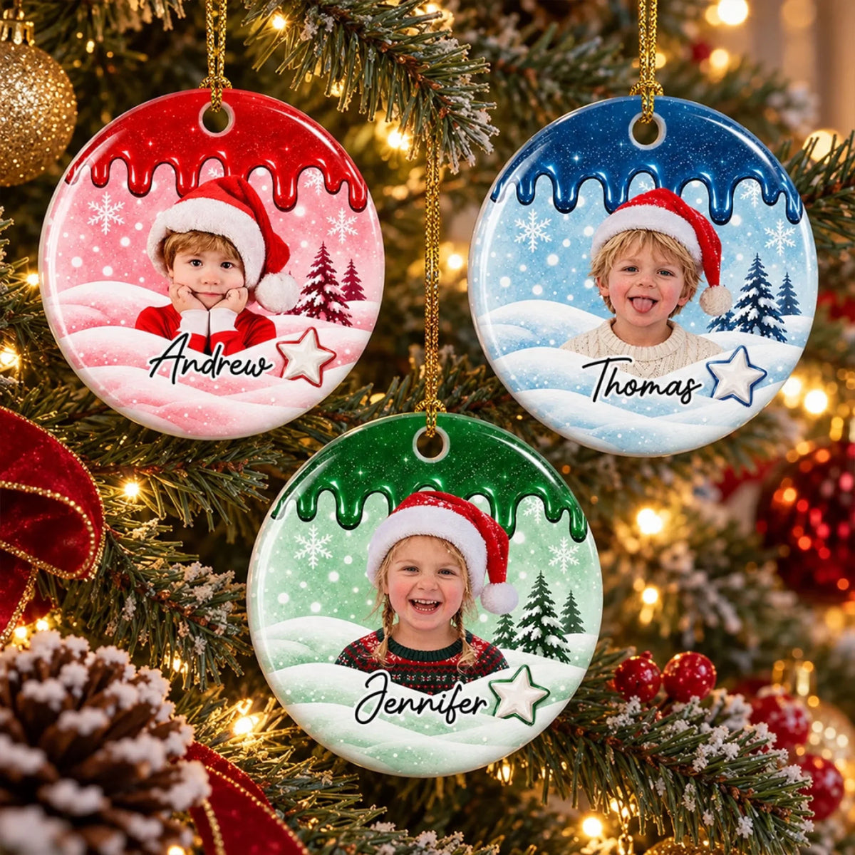 Our Little Christmas Star - Personalized Ceramic Ornament - Christmas Gift For Kids