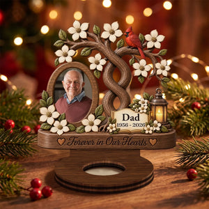 Our Angels Mom And Dad Personalized Wooden Candle Holder