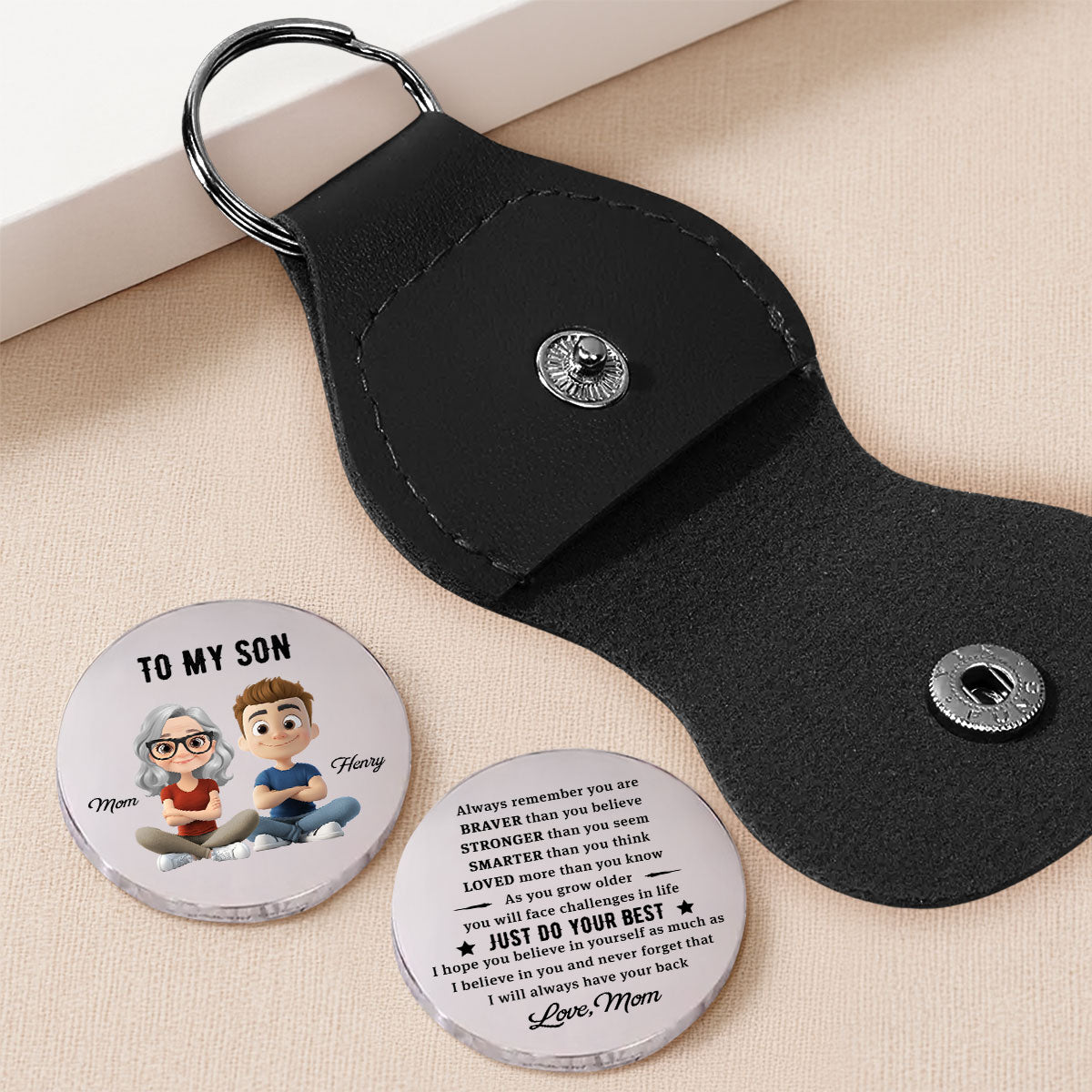 Just Do Your Best - Personalized Pocket Hug - Christmas Gift For Son