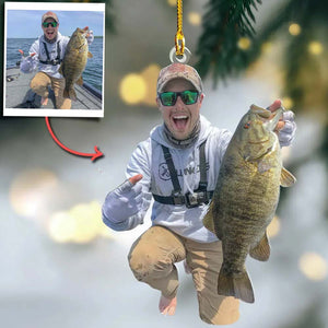 Custom Photo Fisherman Personalized Acrylic Ornament
