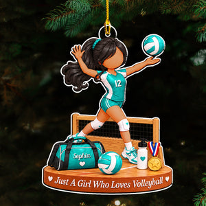 Born To Play Volleyball Daily Personalized Acrylic Ornament
