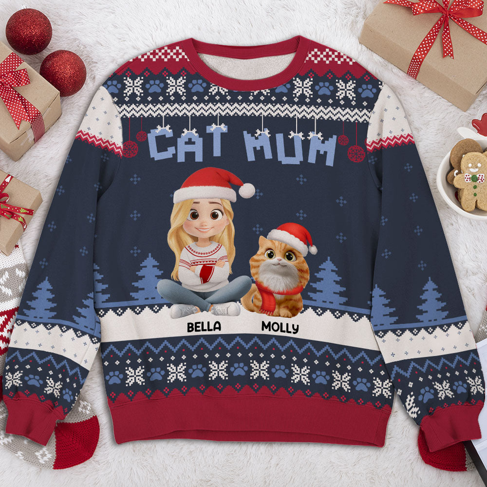 Cozy Time With Cats - Personalized All-Over-Print Sweatshirt