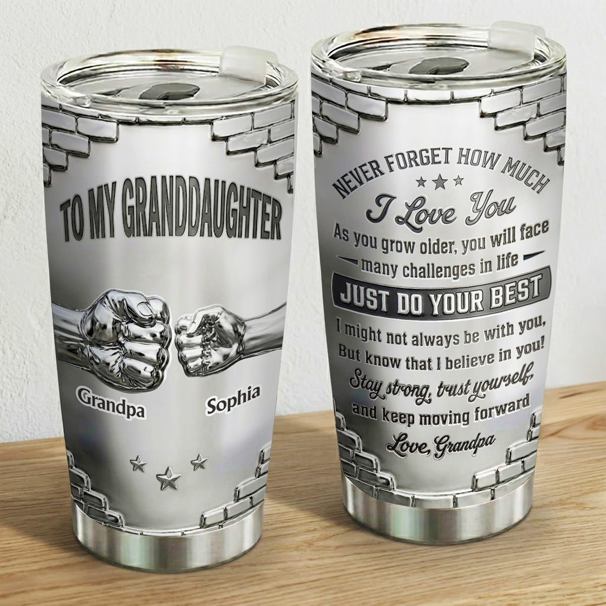 To My Granddaughter I Believe In You - Personalized 3D Effect Tumbler - Christmas Gift For Daughter, Granddaughter
