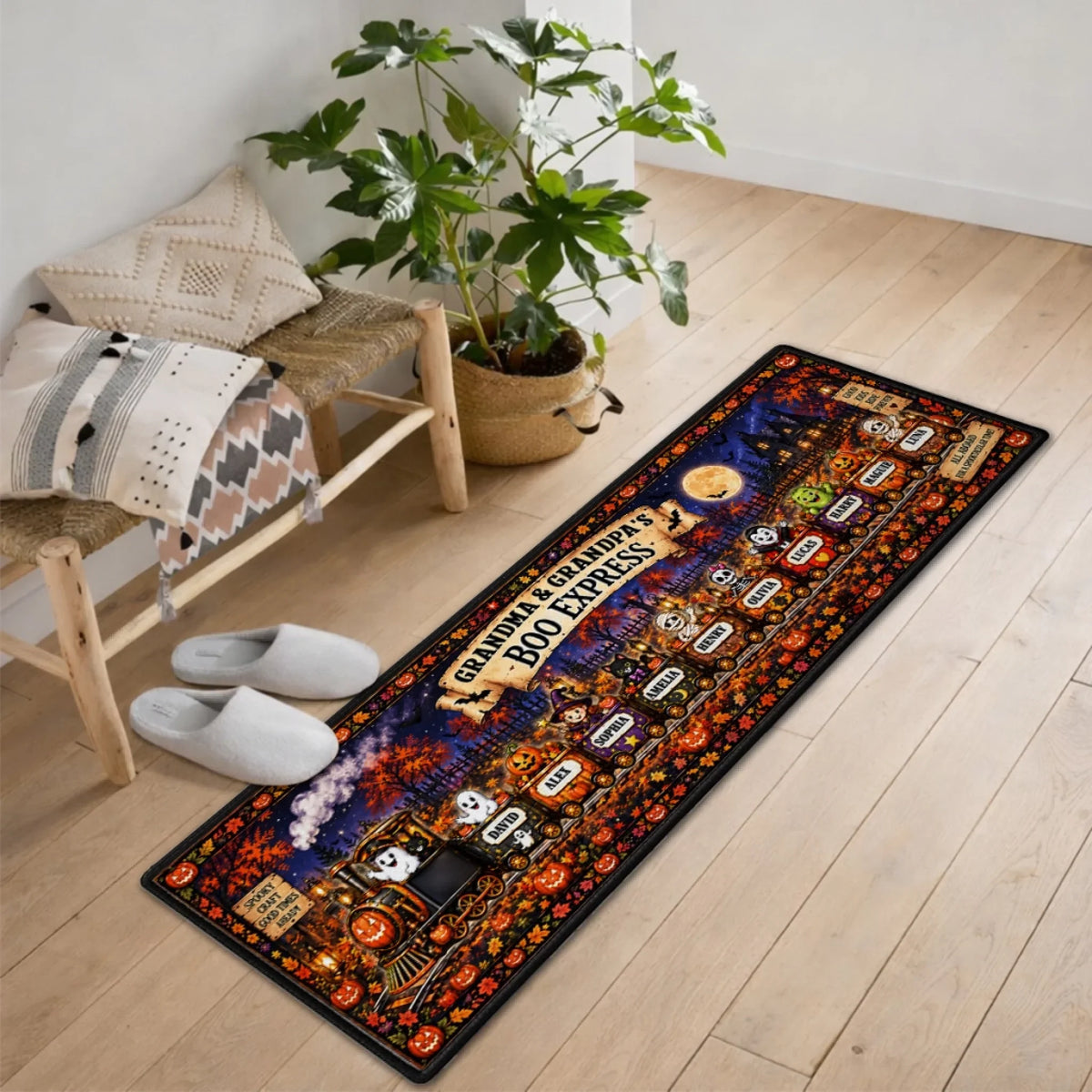 All Aboard The Boo Express - Personalized Runner Rug