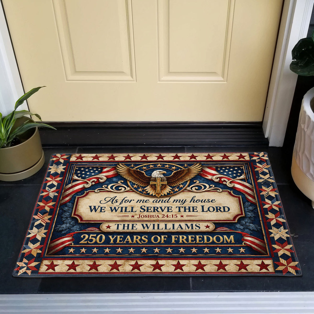 As For Me And My House We Will Serve The Lord Gift For Family - Personalized Doormat