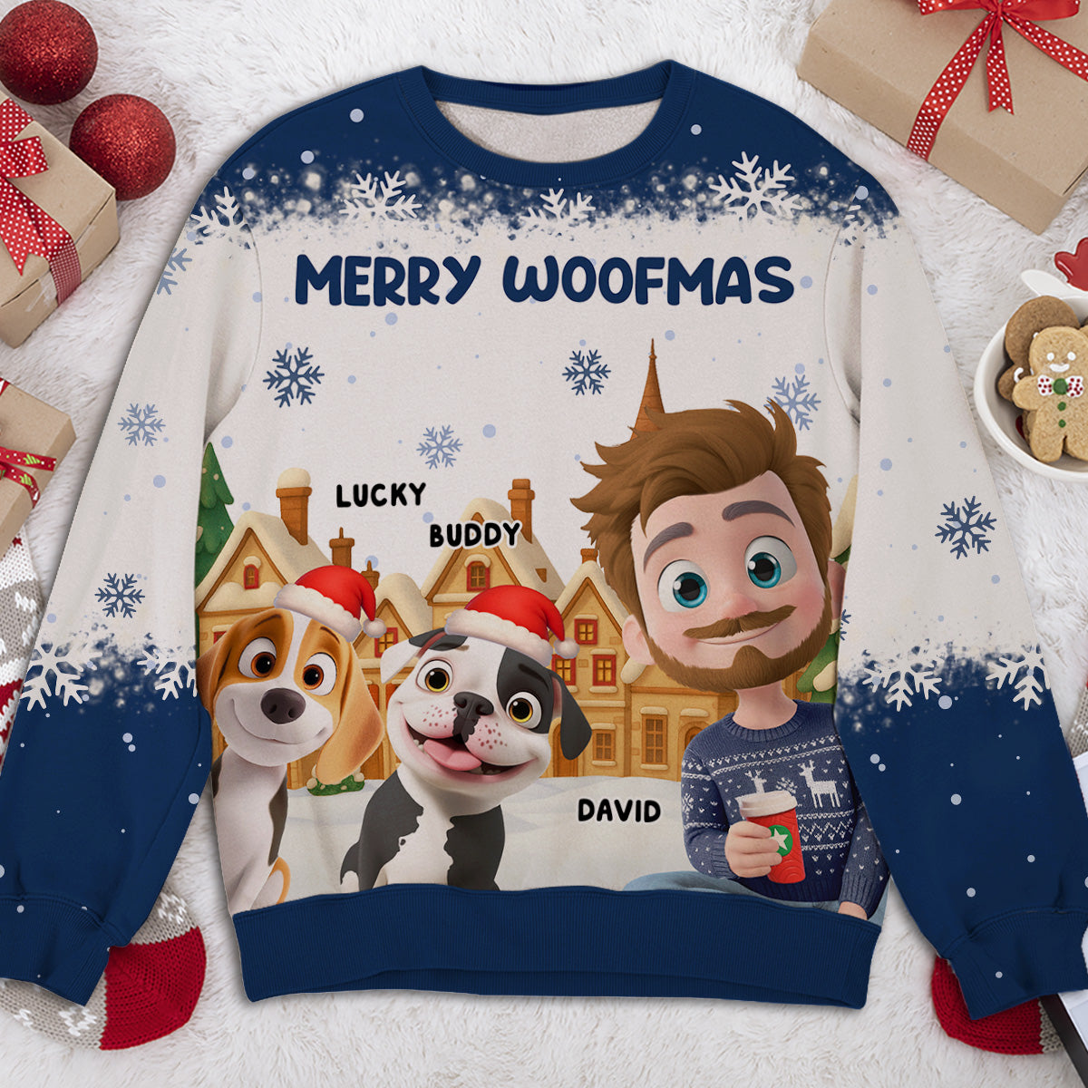 Merry Woofmas To My Parents - Personalized All-Over-Print Sweatshirt