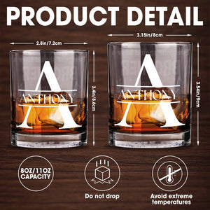 An Ageless Classic Gift Personalized Whiskey Glass - Personalized Custom Whiskey Glass - BRT005_RWG