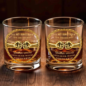 To My Brother You Are The Best Gold Fist Bump Ornament - Personalized Custom Whiskey Glass - BRT032_RWG