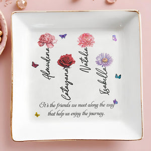 Enjoy The Journey Friendship Quote Jewelry Dish - Personalized Custom Jewelry Dish - BST044_SCRD