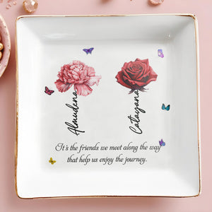 Enjoy The Journey Friendship Quote Jewelry Dish - Personalized Custom Jewelry Dish - BST044_SCRD