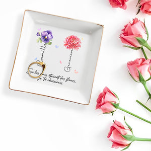 If Friends Were Flowers, I'd Choose You, Featuring Pansy and Chrysanthemum - Personalized Custom Jewelry Dish - BST068_SCRD