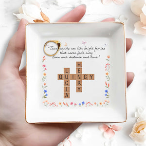 True Friends Bright Peonies Custom Jewelry Dish - Personalized Custom Jewelry Dish - BST078_SCRD