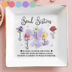 Soul Sisters, Garden To Walk In Forever Ceramic Dish - Personalized Custom Jewelry Dish, Square Ceramic Dish - BST177_SCRD