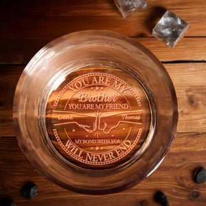You Are My Brother, My Friend, Crossed Arrows Compass Design - Personalized Engraved Whiskey Glass - BST299_EWG