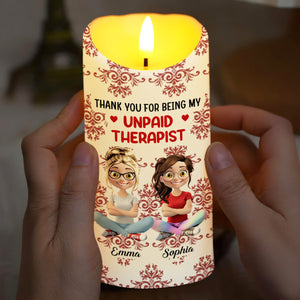 Thank You For Being My Unpaid Therapist, Two Friends - Personalized Custom LED Candle - BST475_LECA