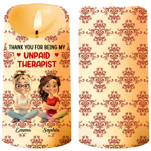 Thank You For Being My Unpaid Therapist, Two Friends - Personalized Custom LED Candle - BST475_LECA
