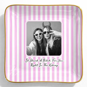 Thank You For Being My Unpaid Therapist, Striped Design - Personalized Custom Jewelry Dish, Ceramic Dish, Square Shape - BST504_SCRF