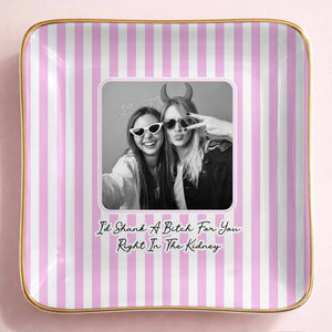 Thank You For Being My Unpaid Therapist, Striped Design - Personalized Custom Jewelry Dish, Ceramic Dish, Square Shape - BST504_SCRF
