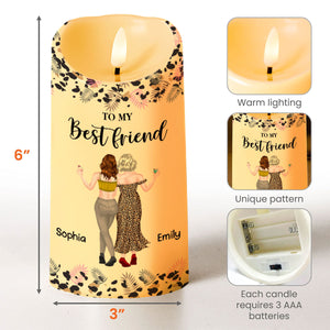 To My Best Friend Sister Of My Soul Leopard Print Friends - Personalized Custom LED Candle - BST597_LECA