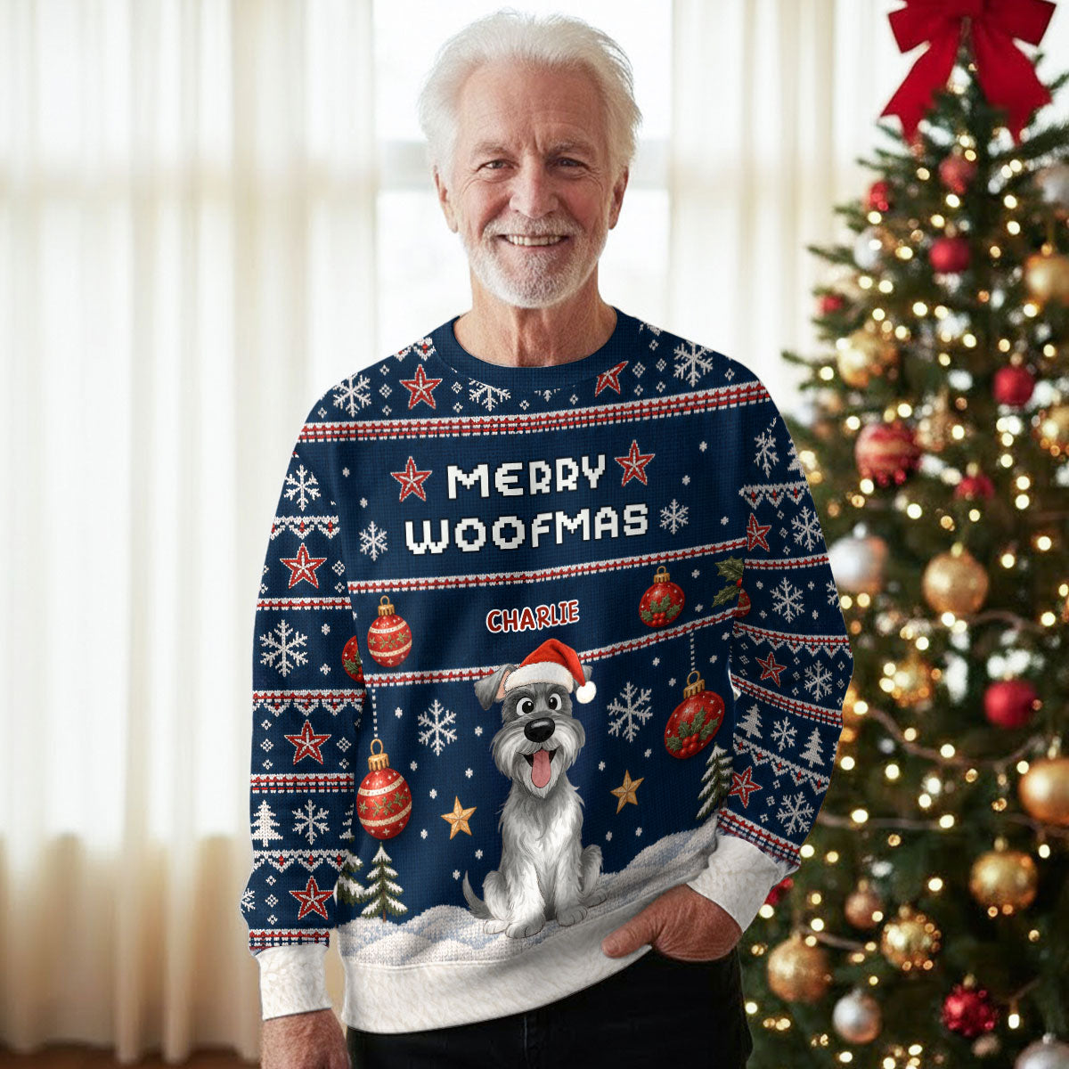 Merry Woofmas To All - Personalized All-Over-Print Sweatshirt