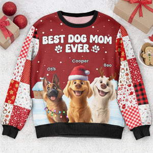 Best Dog Mom Dog Dad Ever Ugly Sweater 1